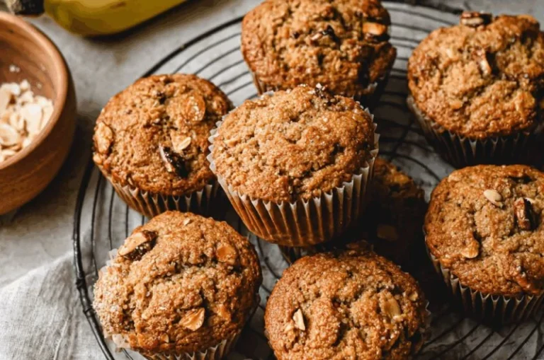 Delicious almond flour banana muffins baked to perfection.