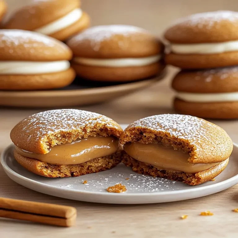 Apple Cider Whoopie Pies with creamy filling and spiced cookie texture