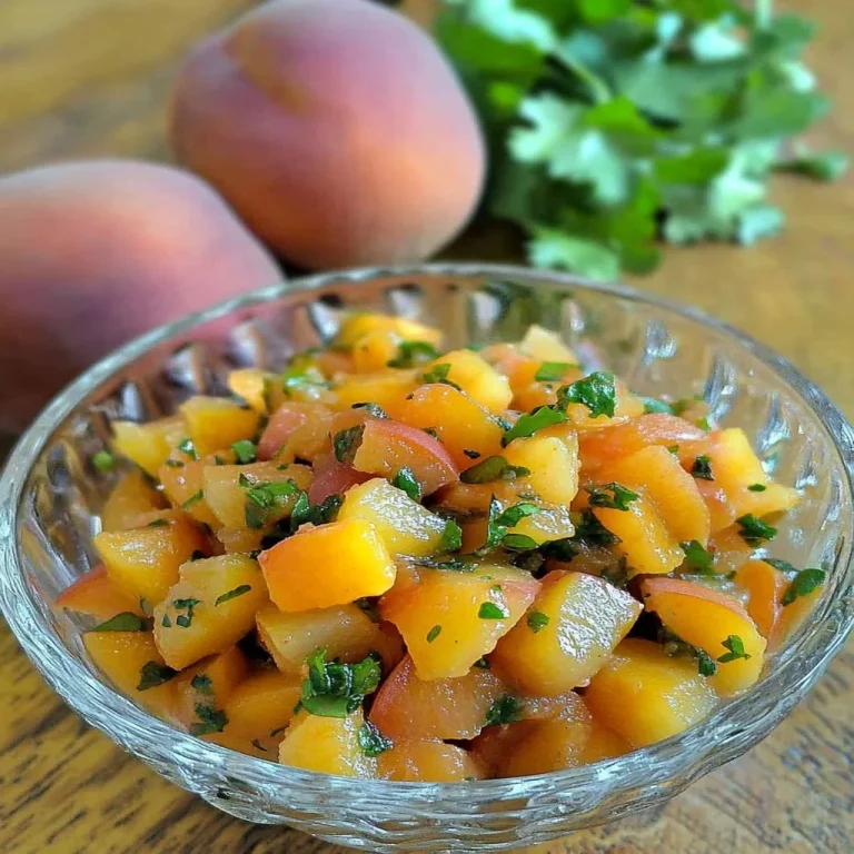 Fresh apricot salsa served in a bowl with chips