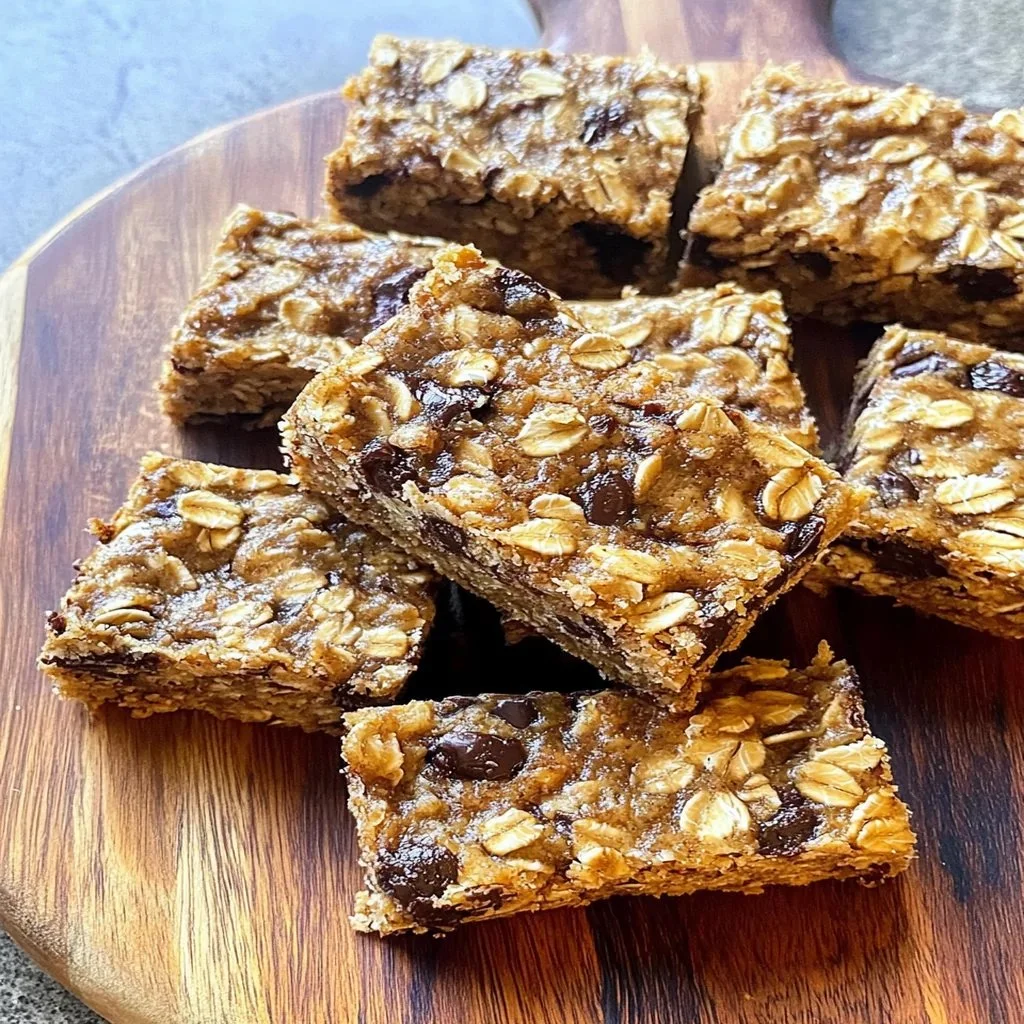 Homemade Banana Oatmeal Bars with bananas and oats, healthy snack recipe