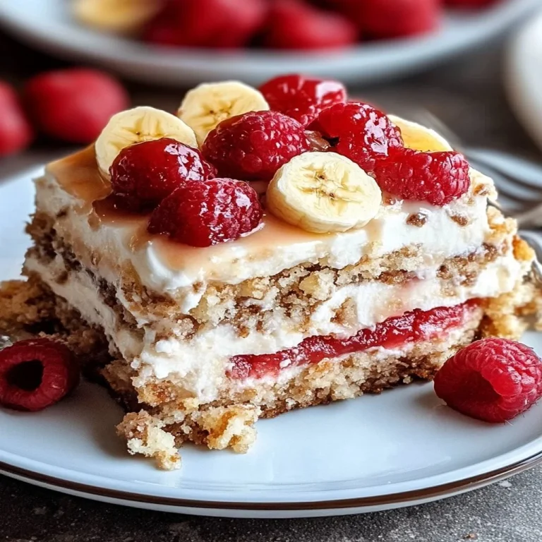Delicious banana split dump cake topped with whipped cream and cherries