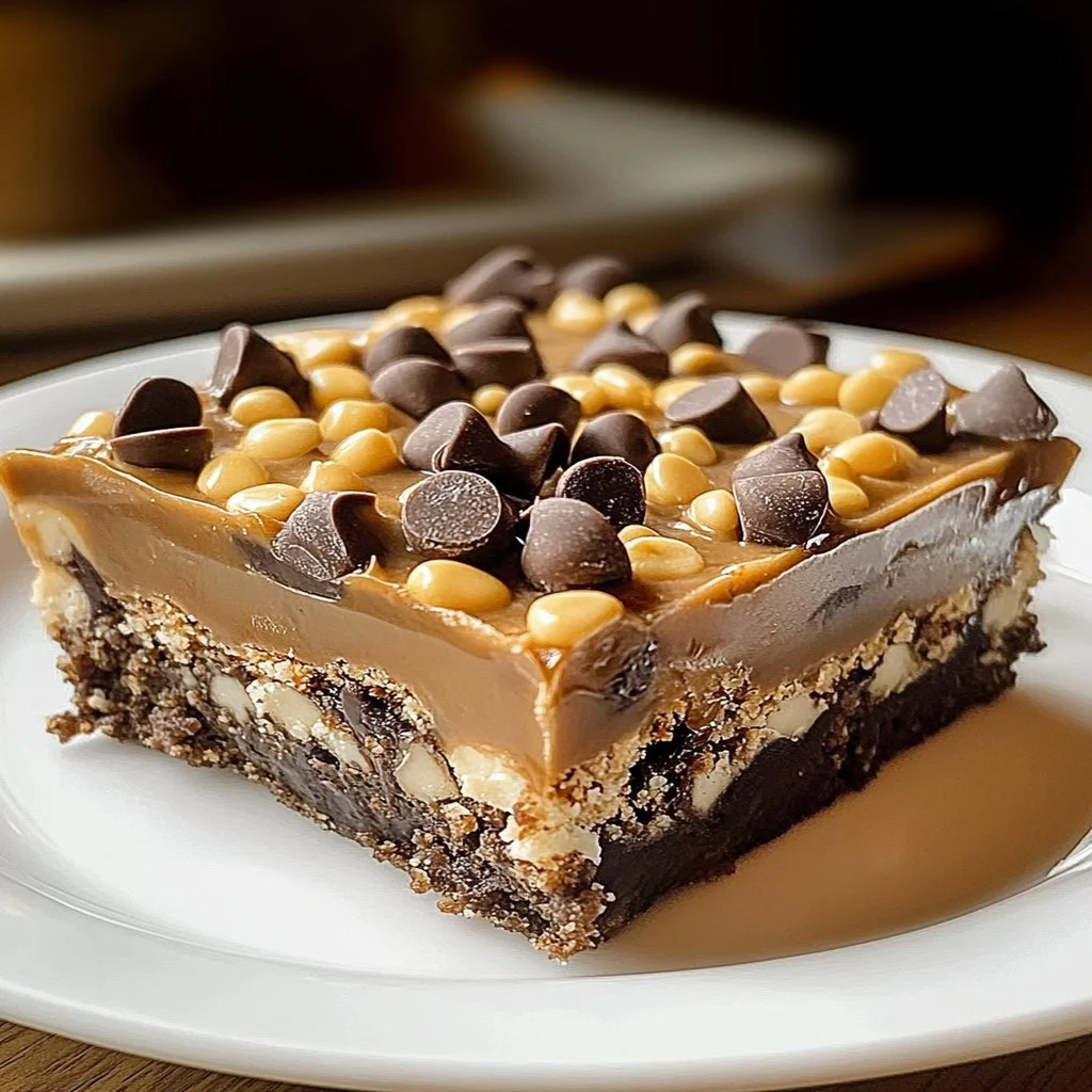 Delicious Better Than Anything Bars dessert served on a plate.