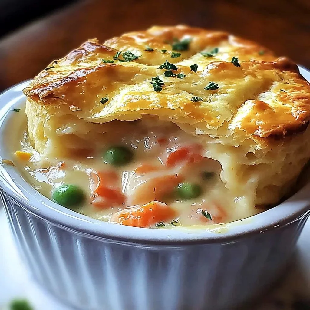 Cheddar Bay Biscuit Seafood Pot Pie with flaky crust and creamy seafood filling
