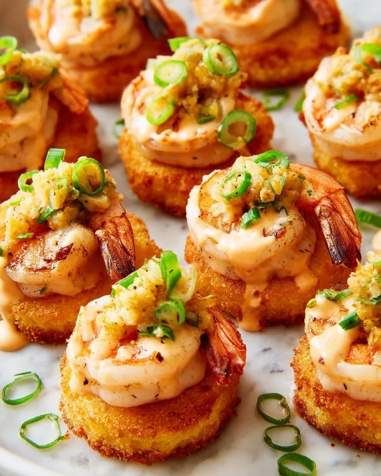 Cheesy Shrimp and Grits Bites served on a plate