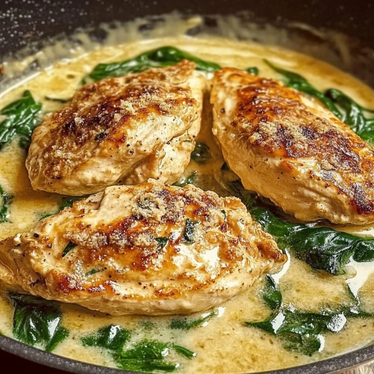 Plate of Chicken Florentine with spinach and creamy sauce