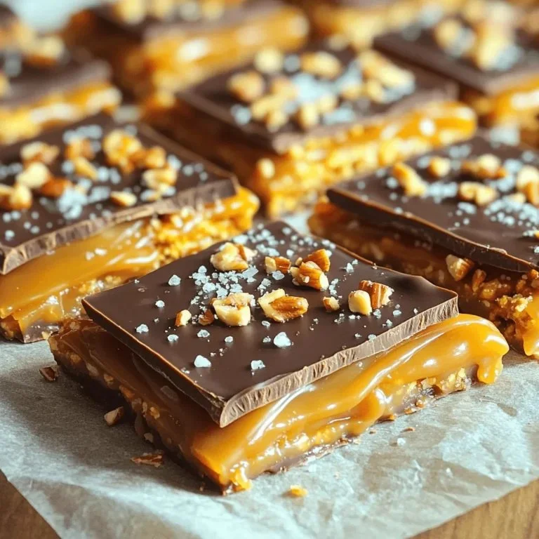 Delicious Chocolate Caramel Pretzel Bark layered with chocolate and caramel.