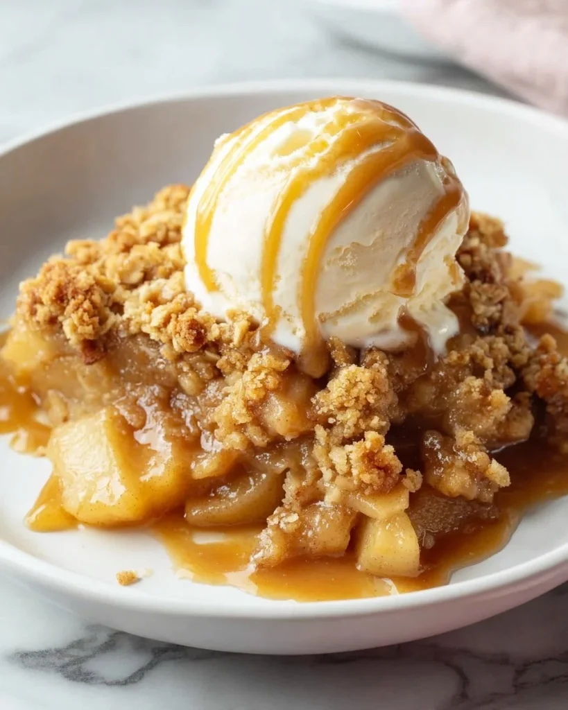 Delicious classic apple cobbler with fluffy topping served in a dish
