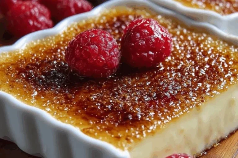 Delicious classic crème brûlée with a caramelized sugar top