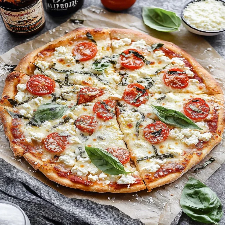 Healthy cottage cheese pizza topped with fresh ingredients