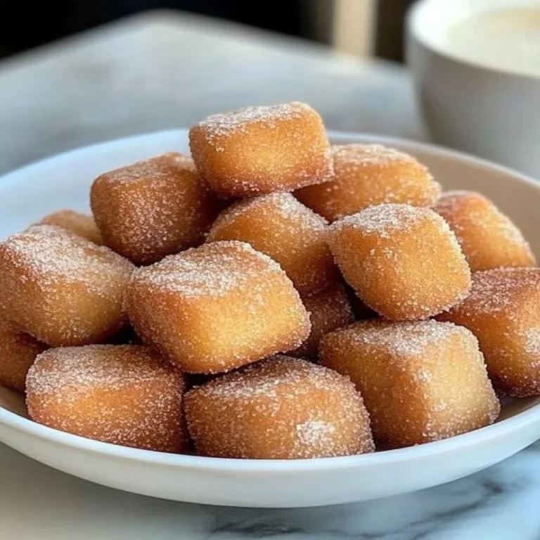 Crispy air fryer churro bites dusted with cinnamon sugar on a plate