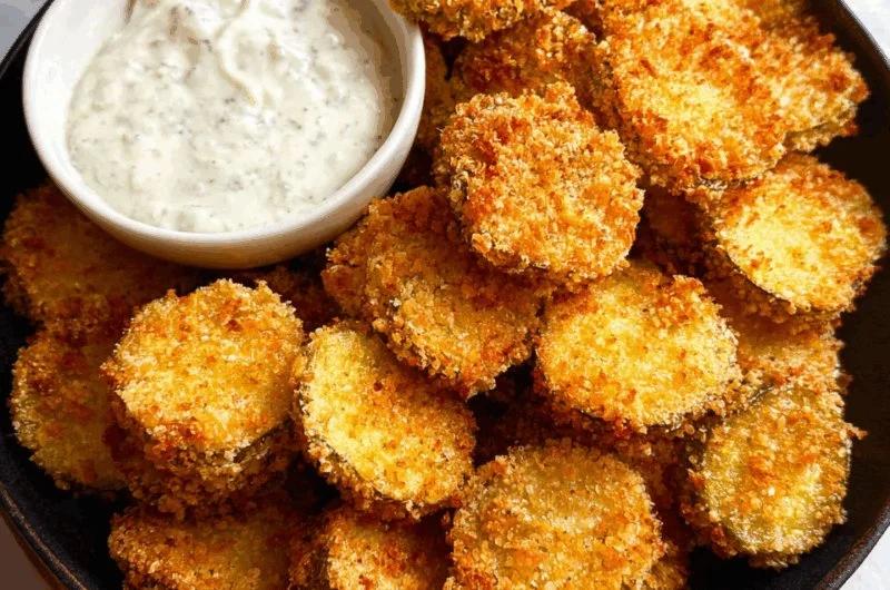 Crispy air fryer fried pickles served as a delicious appetizer