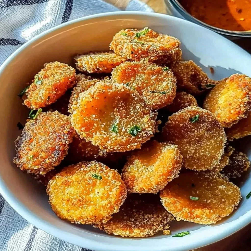 Crispy King Oyster Mushroom Bites served on a plate with dipping sauce