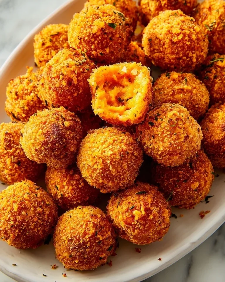 Crispy sweet potato bites topped with Gruyère cheese and drizzled with honey.