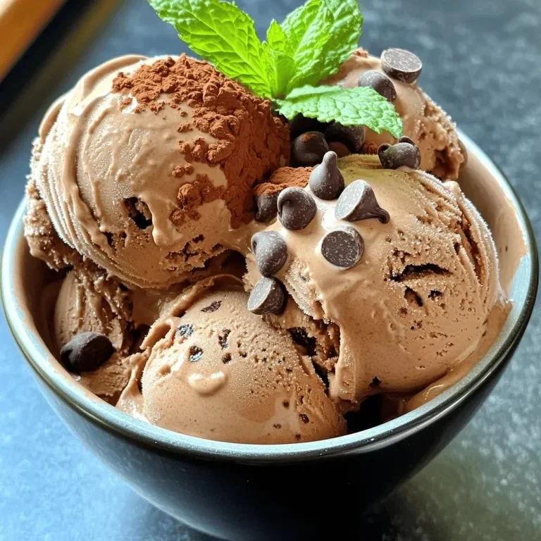 Delicious bowl of homemade espresso chocolate chip ice cream