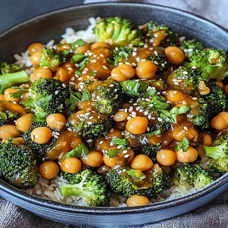Delicious Garlic Broccoli Stir Fry with Chickpeas in a vibrant bowl