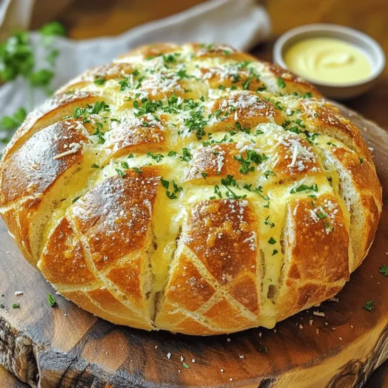 Garlic Parmesan Pull-Apart Bread golden brown fresh out of the oven