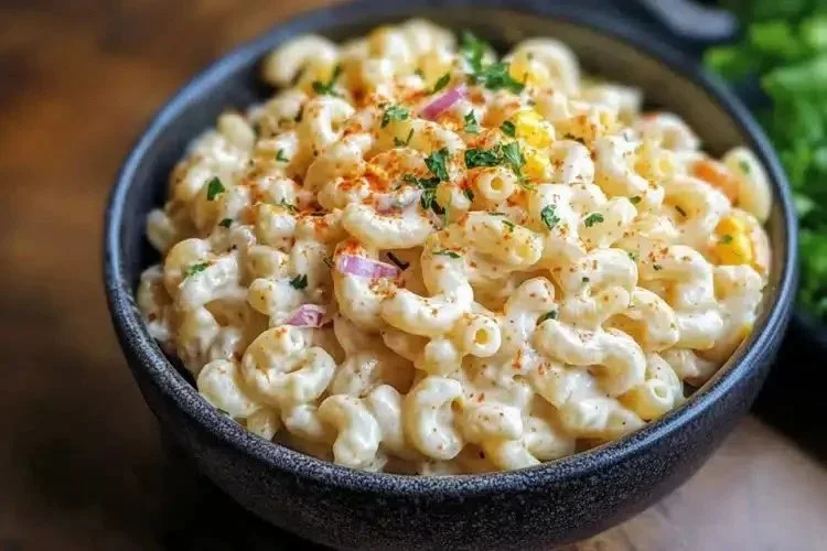 Delicious Guy Fieri-inspired Macaroni Salad with colorful ingredients