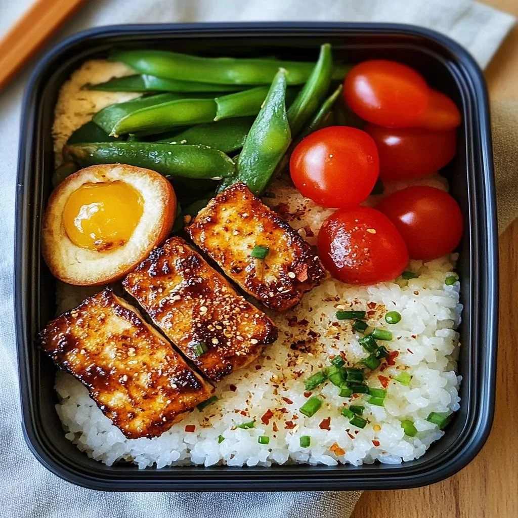Healthy Bento Box Lunch filled with fresh veggies, protein, and grains