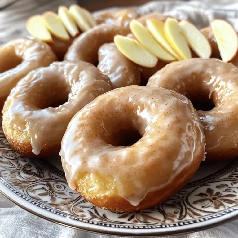 Maple Glazed Apple Donuts with a sweet glaze and apple flavor