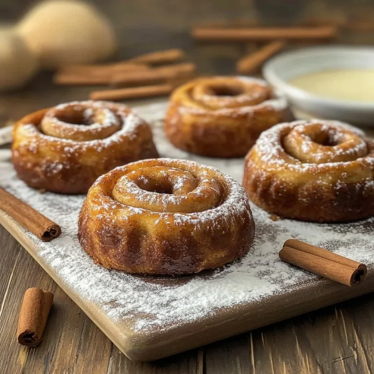 Delicious Mini Brown Butter Sourdough Cinnabundts on a wooden plate.