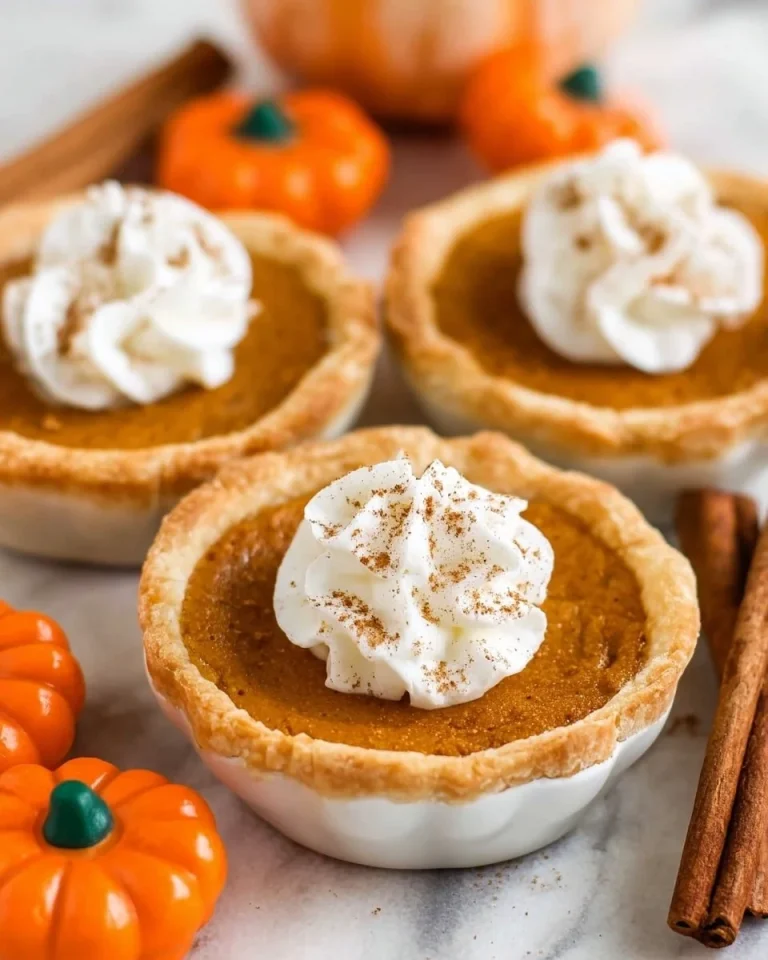 Delicious mini pumpkin pies on a decorative platter