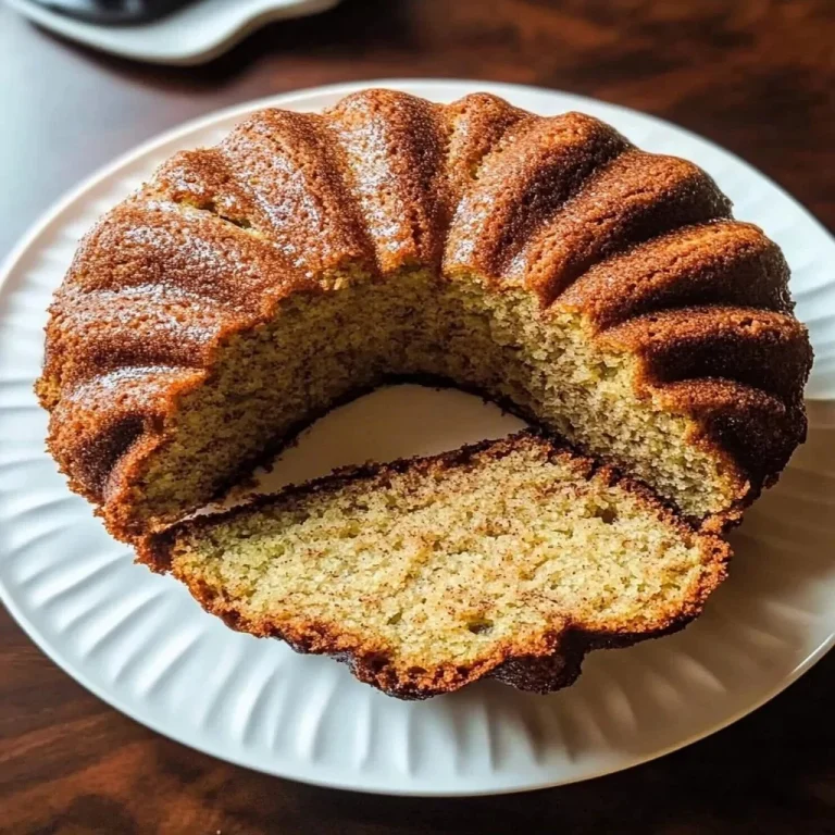 Moist cinnamon zucchini bread baked in a bundt pan, garnished with spices.