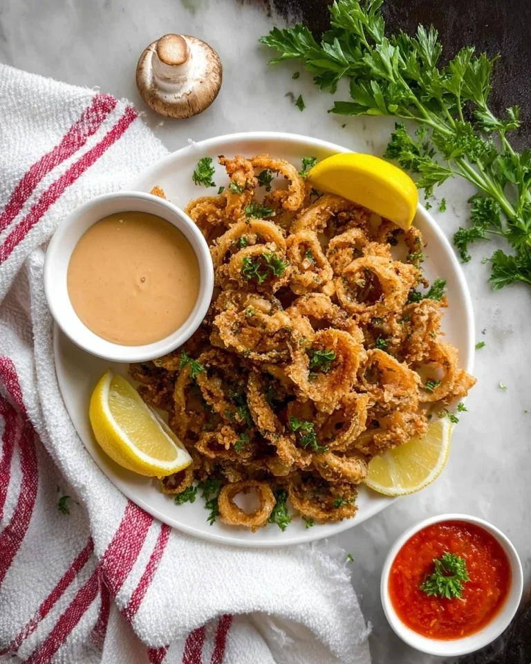 Mushroom Calamari served with Spicy Marinara Sauce