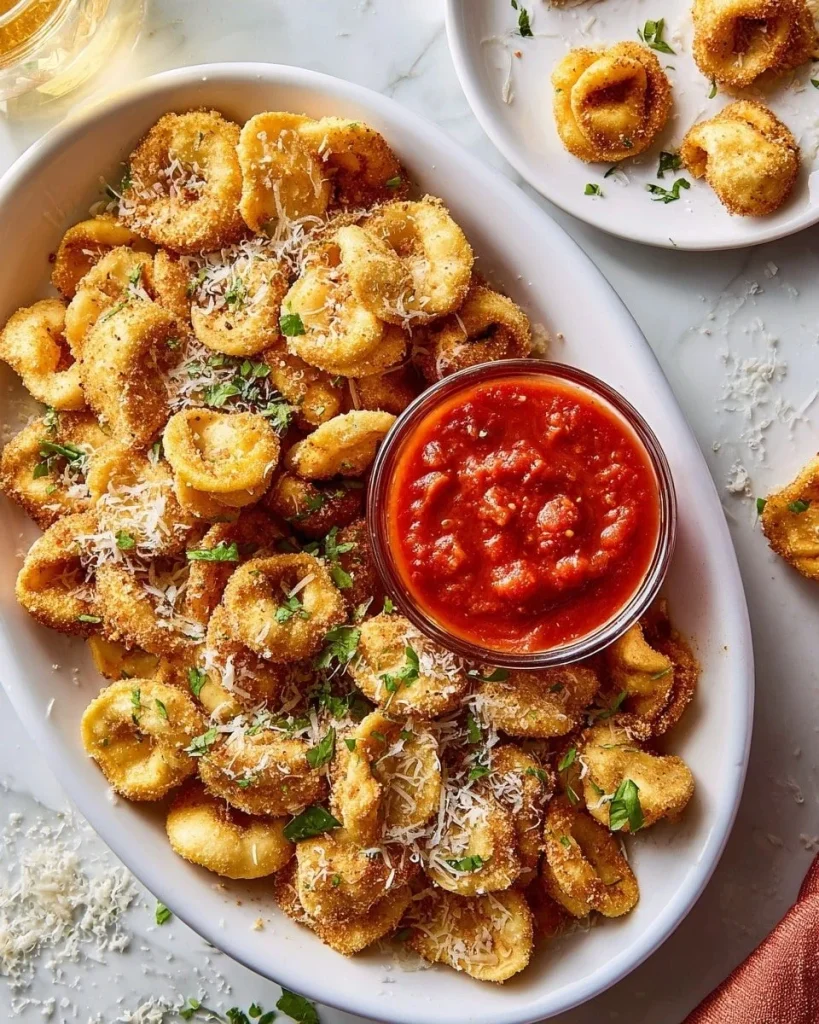 Delicious Parmesan Tortellini Bites served as appetizers
