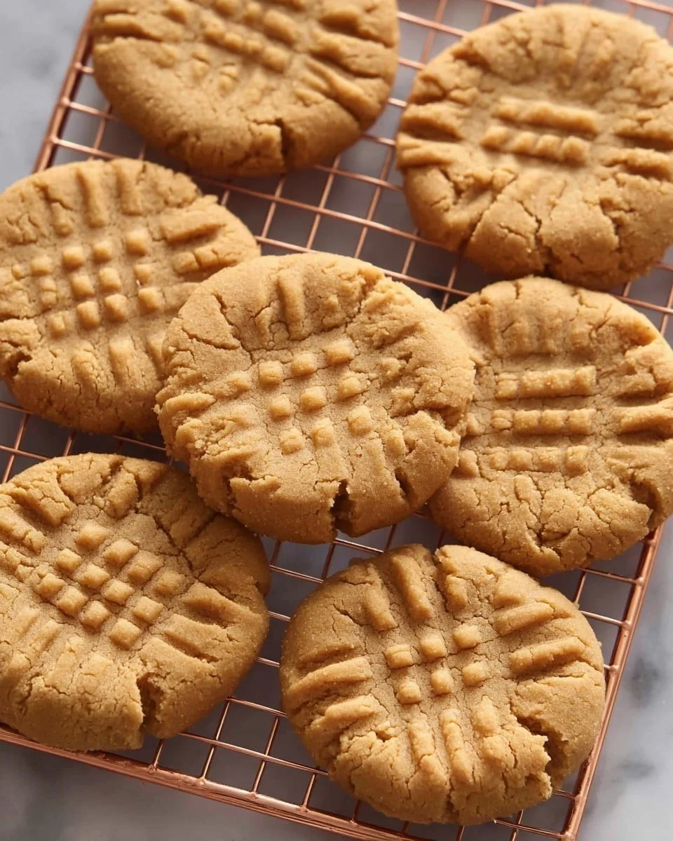 Delicious homemade peanut butter cookies on a baking sheet