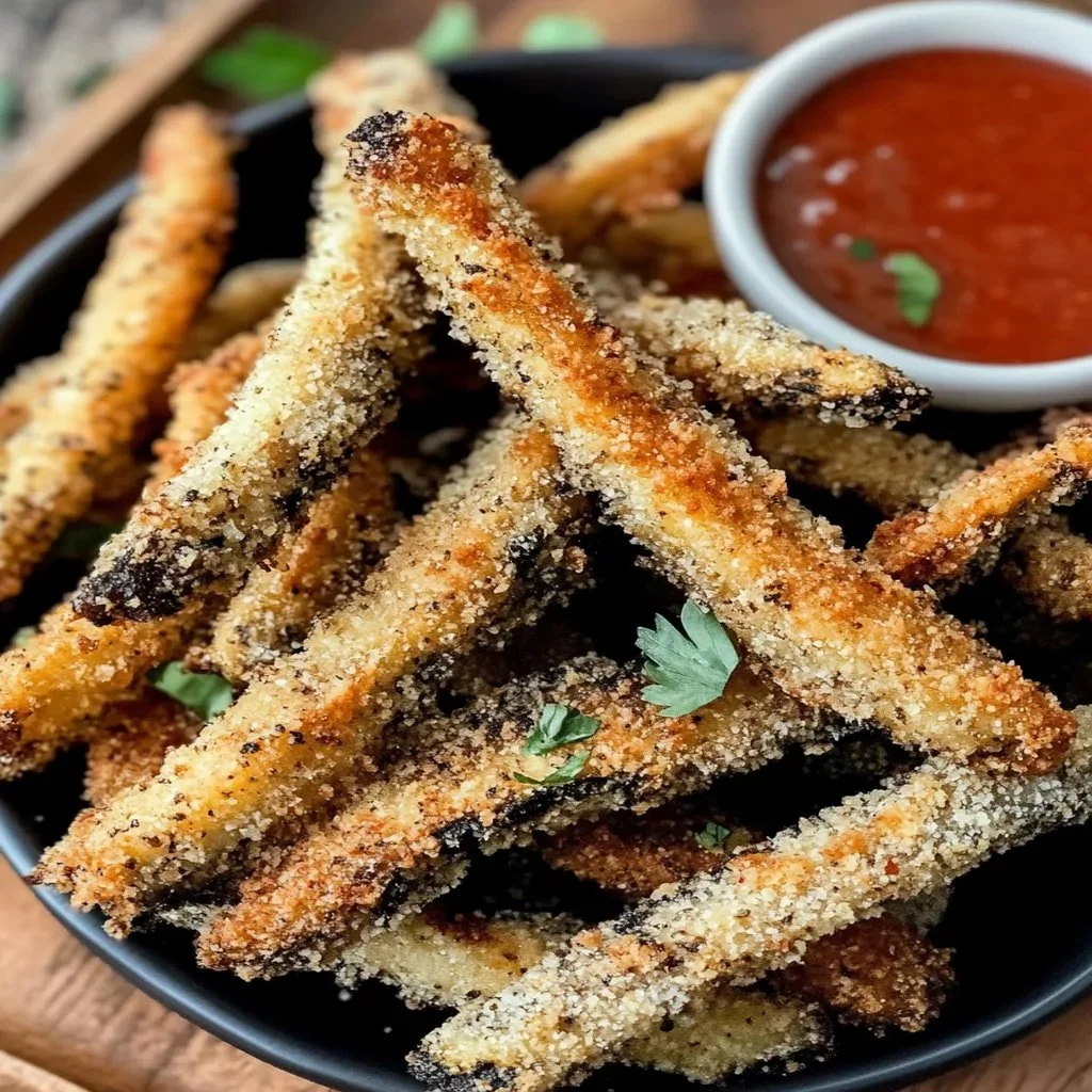 Crispy Portobello mushroom fries served in a bowl for a healthy snack option