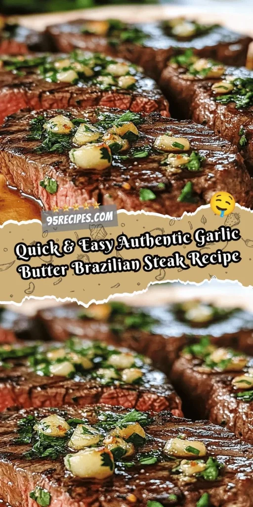 Delicious garlic butter steak cooked to perfection with Brazilian spices.