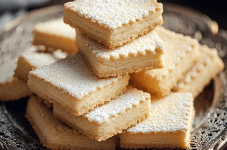 Freshly baked shortbread cookies on a cooling rack