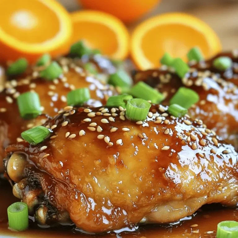 Sticky Orange Ginger Chicken served with vegetables and rice
