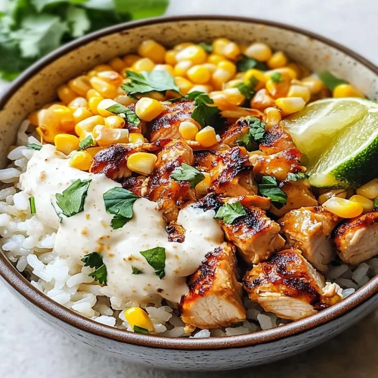 Delicious Street Corn Chicken Rice Bowl with fresh ingredients for a summer meal