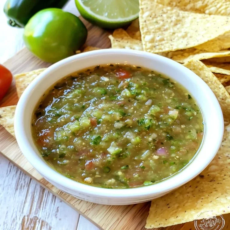 Fresh ingredients of zesty green salsa prepared in a bowl.
