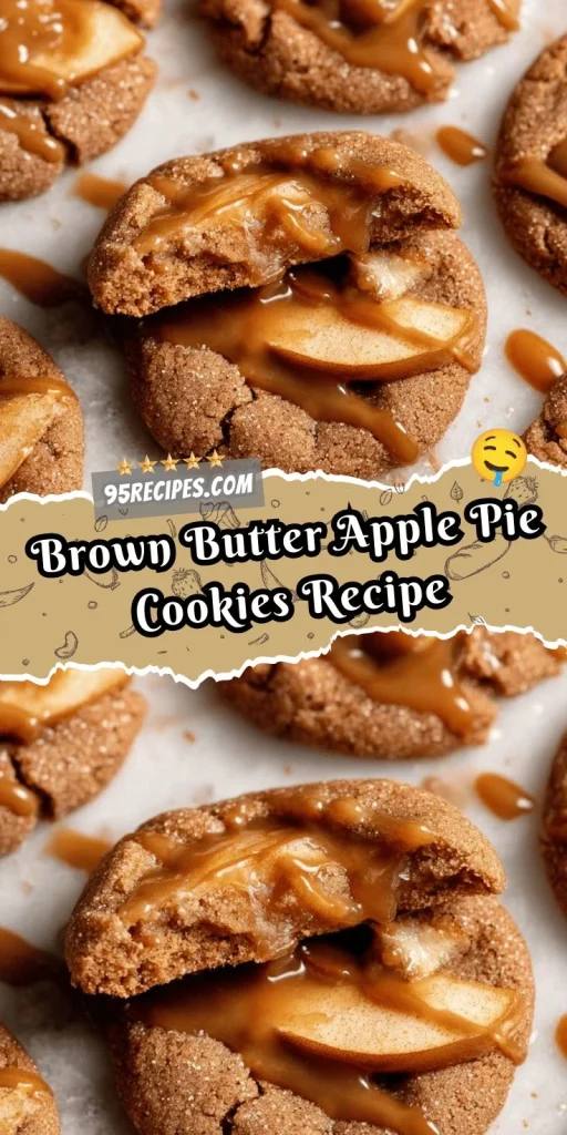 Delicious brown butter apple pie cookies topped with cinnamon and sugar