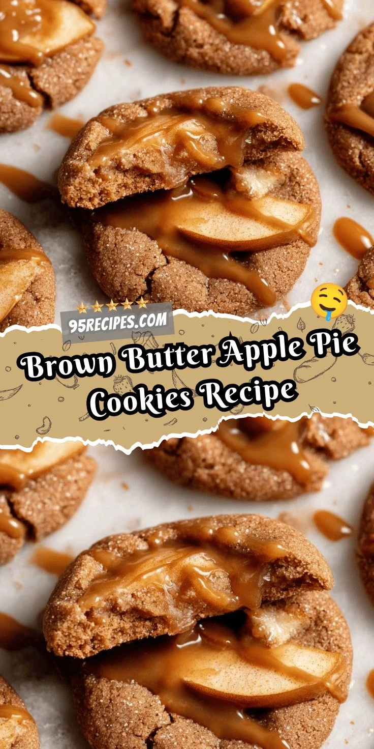 Delicious brown butter apple pie cookies topped with cinnamon and sugar