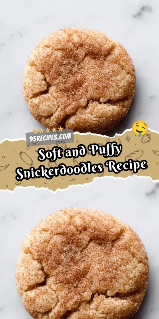 Delicious soft and puffy snickerdoodles on a plate